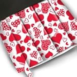 Gloveables® Black Gloves with Red/White Hearts
