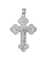 Clevereves 14K White Gold Pendant Cross 7.5 - Gram(s)