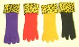 G4.3, One Size Angora Gloves Hand Trimmed with Black Yellow Tiger Print Fur Cuff for Women and Teens