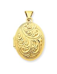 14k Gold Domed Oval Locket