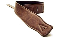 Dark Brown Leather Guitar Strap for Electric/Acoustic/Bass Guitar