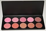 Make up Cosmetic Kit 10 Different Shades of Blush perfect for all skin types and colors. The georgous blush palette can be used alone or mix and blend together and blend for a long lasting beautiful look!