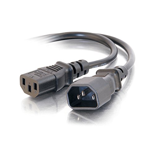 C2G / Cables To Go 20941 18 AWG Computer Power Extension Cord for  IEC320C14 to IEC320C13, Black (15 Feet/4.57 Meters)