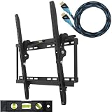 Cheetah Mounts APTMSB Flat Screen TV Wall Mount Bracket Designed for 32"-55" Plasma LED LCD TV (Actually Fits 20-55" TVs) Includes Free 10' Braided High Speed HDMI Cable With Ethernet