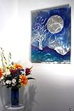 IMAGE OF Modern Tree Painting on Metal Wall Art, Abstract Twilight Wall Sculpture, Design by Wilmos Kovacs