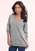 Roamans Plus Size Fine Gauge V-Neck Sweater (HEATHER GREY,3X)