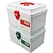 Cand Small Medicine Storage Box/ Family Emergency Kit Storage Box/ Detachable Tray, Set of 2