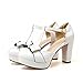 Latasa Women's Cute Bow T-strap High Heel Platform Round Toe Pumps, Sandal