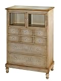 Antique Cream Finish English Garden Display Storage Chest