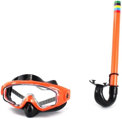 Underwater Explorer Deluxe Children's Snorkel Diving Scuba Combo Set, Comes w/ Mask, Snorkel Tube (Orange)
