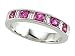 1.05 cttw Diamond Baguette and Pink Sapphire Round Anniversary Ring / Band W/milgrain by Karina B(tm) - Platinum