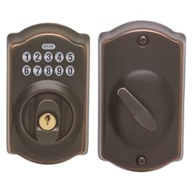 Click here to buy Schlage Camelot Deadbolt Keypad, Aged Bronze #BE365VCAM716 by Shlage.