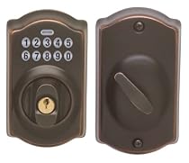 Schlage BE365VCAM716 Camelot Deadbolt Keypad, Aged Bronze