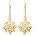 10k White, Yellow, or Rose Gold Floral Drop Earrings (1/10 cttw, I-J Color, I3 Clarity)