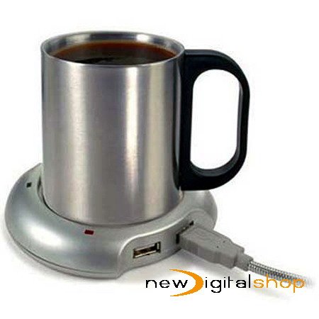 Childrens Toyshop  Electronics : MY-Link USB Cup or Mug Warmer with 4 Port Hub  - Cup pictured is not included.
