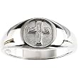 14K White Gold Rugged Cross Ring