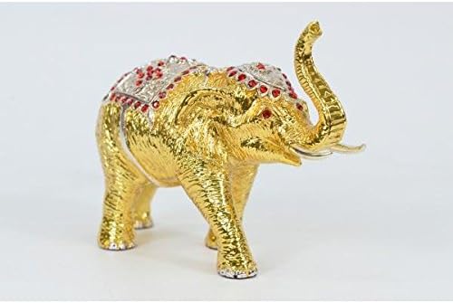 24K Gold Cubic Gem Safari African Elephant With Rhinestone Bronze Sculpture Sale...FREE DOMESTIC SHIPPING!