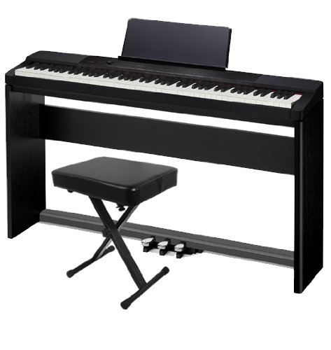 Casio PX-150 Black Digital Piano HOME PAK w/ Wood Stand & X-Bench