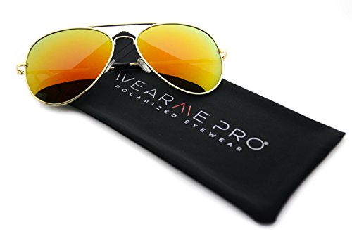 WearMe Pro - Premium Mirror Lenses Aviator Sunglasses w/Flex Hinges