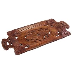 Hand Carved Wooden Tray from India