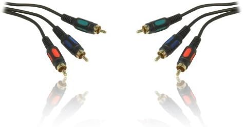 1m 3' Feet Gold Triple Component RGB YUV YPbPr RCA M-M Male to Male Cable Lead