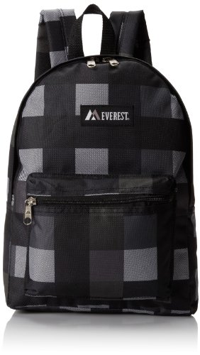 Everest Basic Pattern Backpack, Charcoal, One Size
