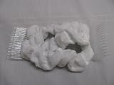 Double Comb Hair Scrunchy in White Velvet.