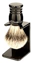 Edwin Jagger Handmade Imitation Ebony Shaving Brush ( Super Badger  Hair ) With Drip Stand 1ej256sds - Medium