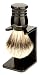 Edwin Jagger 1ej256sds Traditional English Super Badger Hair Shaving Brush Faux Ebony Medium With Drip Stand, Black, Medium