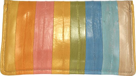 Latico Leathers Eelskin Envelope Flap Clutch - Fuschia