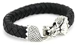 King Baby Men's Leather Bracelet with Large Dragon Clasp King Baby Men's Leather Bracelet with Large Dragon Clasp