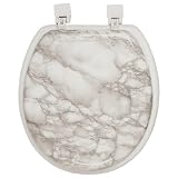 Buy Corinthian White Gray Marble Padded Toilet Seat by Ginsey