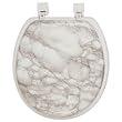 Corinthian White/Gray Marble Padded Toilet Seat