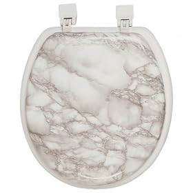 Buy Corinthian White Gray Marble Padded Toilet Seat by Ginsey now!