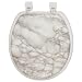 Corinthian White/Gray Marble Padded Toilet Seat