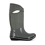 Bogs Women's Plimsoll Tall Herringbone Waterproof Insulated Boot, Gunmetal