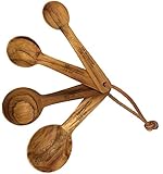 Natural Teak Measuring Spoons, Hand-carved by Green Outfitters