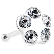 3.5mm Clear Flower Ferido Crystal Nose Bone