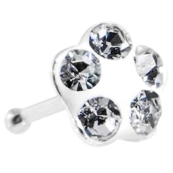 3.5mm Clear Flower Ferido Crystal Nose Bone