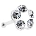 3.5mm Clear Flower Ferido Crystal Nose Bone