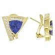 14K Yellow Gold Tanzanite and Diamond Earrings