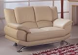 Amazing Modern Contemporary Cappuccino Leather Sofa Loveseat Living Room Set