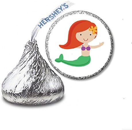 JS&B Enterprises 216 Mermaid Labels/Stickers for Hershey's Kisses Candies - Party Favors