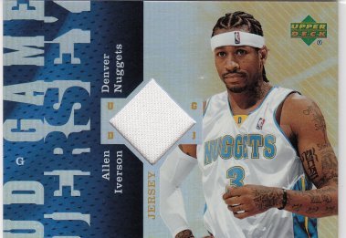 2006-07 UD Reserve Game Jersey Allen Iverson Denver Nuggets #AI Basketball Card