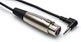 Hosa XVS-102F XLR3F to Right-Angle 3.5 mm TRS Microphone Cable, 2 feet