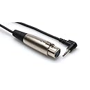 Hosa XVS-102F XLR3F to Right-Angle 3.5 mm TRS Microphone Cable, 2 feet