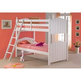 Powell Cape Cod "Satin White" 3-In-1 Twin/Twin Bunk Bed  (P25 Twin Roll Out Slat Set sold separately)