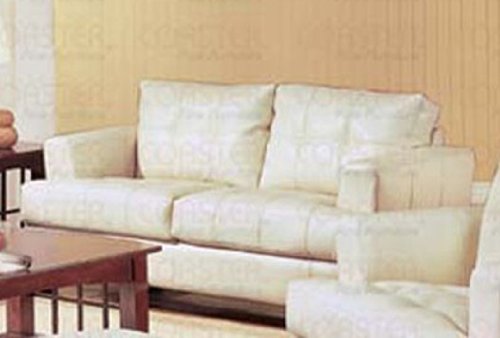 LoveseatWoodenContemporaryWhiteLeather