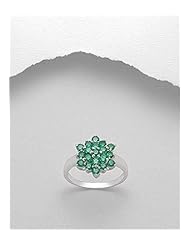 Forest Green CZ Ring In 92.5 Sterling Silver