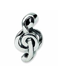 Sterling Silver Reflections Treble Clef Bead (4mm Diameter Hole)